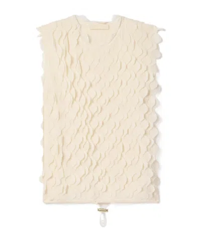 Ulla Johnson Round-neck Sleeveless Knitted Sweater In White