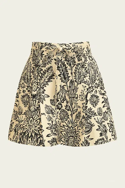 Ulla Johnson Rowan Belted Short In Ivory Flora In Neutral