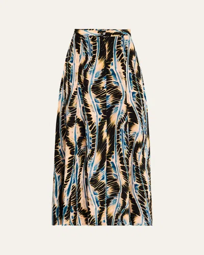 Ulla Johnson Rowan Button-front Silk Skirt In River