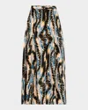 Ulla Johnson Rowan Button-front Silk Skirt In River