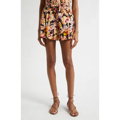 Ulla Johnson Rowan Floral Cotton Shorts In Night Bloom