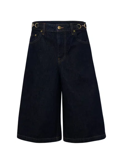 Ulla Johnson Rowan Wide-leg Denim Shorts In Blue