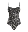 Ulla Johnson Ruched Floral Dalila Swimsuit In Black