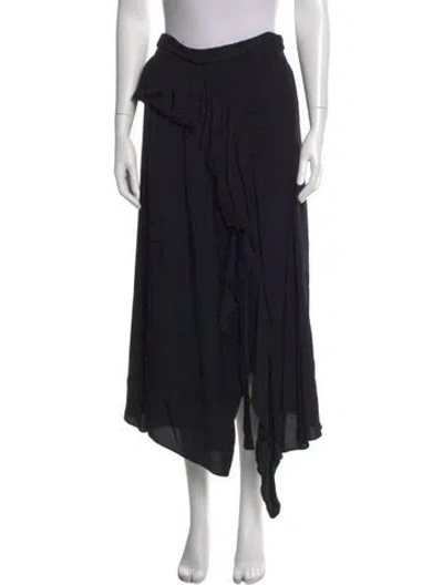 Pre-owned Ulla Johnson Ruffle Embellishment Long Skirt In Black