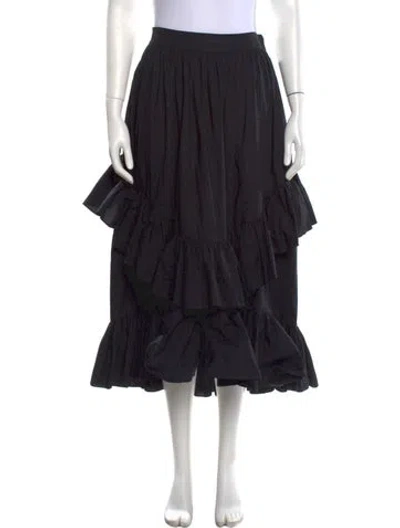 Pre-owned Ulla Johnson Ruffle Embellishment Long Skirt In Black
