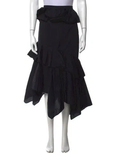 Pre-owned Ulla Johnson Ruffle Embellishment Long Skirt In Black