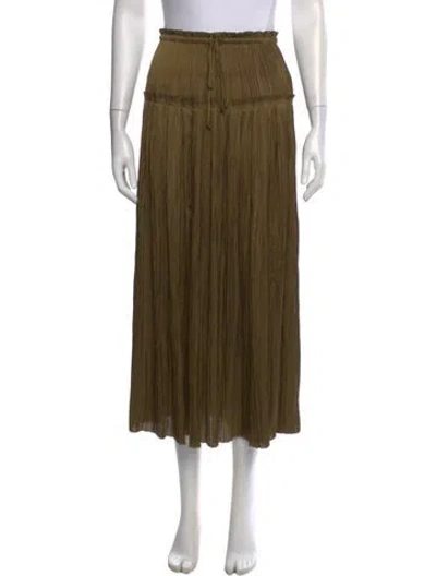 Pre-owned Ulla Johnson Ruffle Embellishment Long Skirt W/ Tags In Green