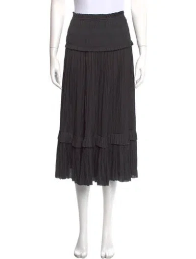 Pre-owned Ulla Johnson Ruffle Embellishment Midi Length Skirt In Black