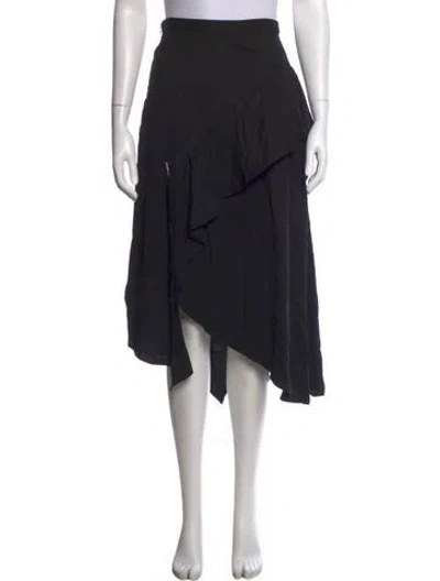 Pre-owned Ulla Johnson Ruffle Embellishment Midi Length Skirt In Black