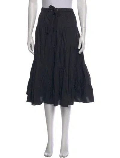 Pre-owned Ulla Johnson Ruffle Embellishment Midi Length Skirt In Blue