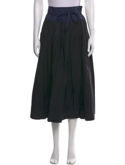 Pre-owned Ulla Johnson Ruffle Embellishment Midi Length Skirt In Blue