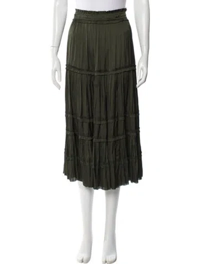 Pre-owned Ulla Johnson Ruffle Embellishment Midi Length Skirt In Green