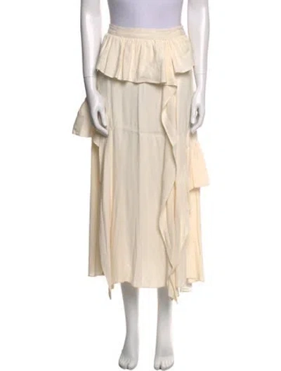 Pre-owned Ulla Johnson Ruffle Embellishment Midi Length Skirt In Neutral