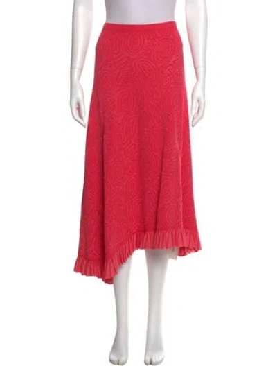 Pre-owned Ulla Johnson Ruffle Embellishment Midi Length Skirt In Red