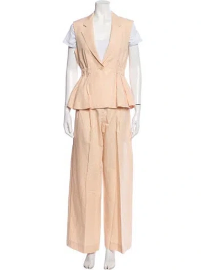 Pre-owned Ulla Johnson Ruffle Embellishment Pant Set In Neutrals