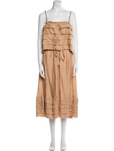 Pre-owned Ulla Johnson Ruffle Embellishment Skirt Set In Neutral