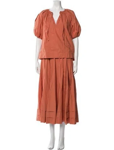Pre-owned Ulla Johnson Ruffle Embellishment Skirt Set In Orange