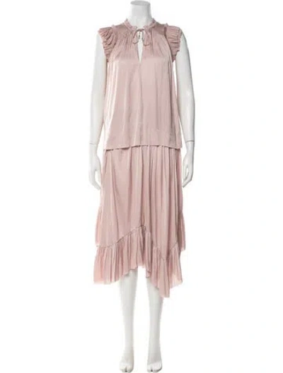 Pre-owned Ulla Johnson Ruffle Embellishment Skirt Set In Pink