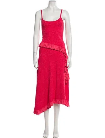 Pre-owned Ulla Johnson Ruffle Embellishment Skirt Set In Red