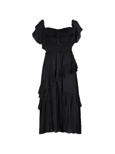 Pre-owned Ulla Johnson Ruffled Dress In Black