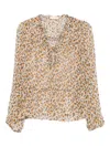 Ulla Johnson Ruffled Floral-print Top In Brown