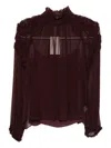 Ulla Johnson Ruffled High-neck Blouse In Black
