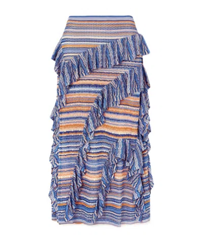 Ulla Johnson Ruffled Knit Skirt In Purple