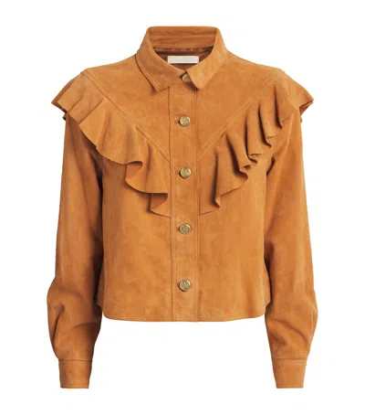 ULLA JOHNSON ULLA JOHNSON RUFFLED MATILDE SUEDE JACKET