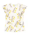 Ulla Johnson Botanical Ruffled Blouse In White