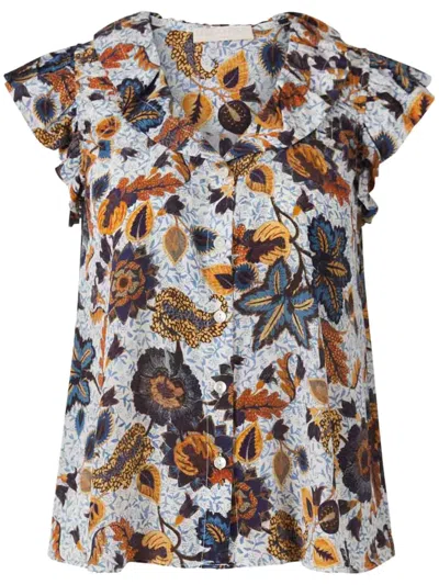 ULLA JOHNSON RUFFLED SILK BLOUSE