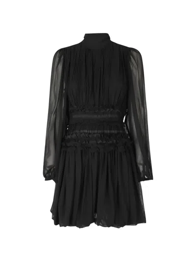 Ulla Johnson Ruffled Silk Mini Dress In Black