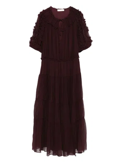 Ulla Johnson Ruffled Tiered Dress In Brown