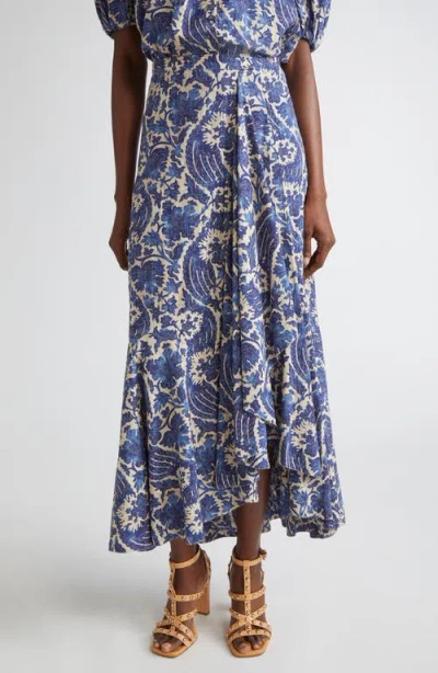 Ulla Johnson Sabina Cascasde Ruffle Cotton Blend Skirt