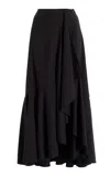 Ulla Johnson Sabina Cotton-blend Midi Skirt In Black