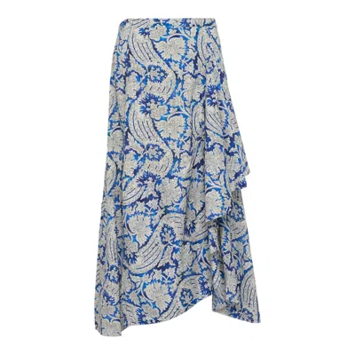Ulla Johnson Sabina Faux Wrap Skirt In Blue