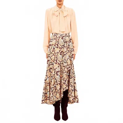 Ulla Johnson Sabina Faux Wrap Skirt In Amaranthus In Multi