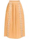 Ulla Johnson Sabina Embroidered Cotton-poplin Skirt In 黄色