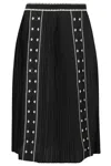 Ulla Johnson Embroidered Pleated Medium-length Skirt In Black