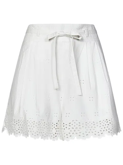 Ulla Johnson Sabine Belted Broderie Anglaise Cotton Shorts In Cowrie