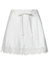 Ulla Johnson Sabine Belted Broderie Anglaise Cotton Shorts In White