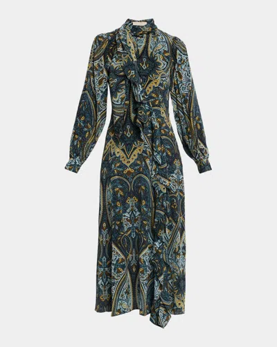 Ulla Johnson Sabrina Long-sleeve Silk Maxi Dress In Multi