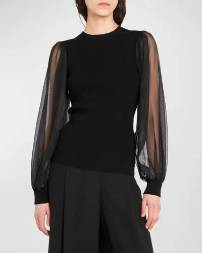 Ulla Johnson Sabrina Pullover Top In Noir
