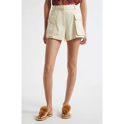 Ulla Johnson Sadie High Waist Cargo Shorts In Cowrie