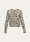 Ulla Johnson Safi Split-neck Topstitched Blouse In Moonstone