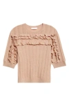 Ulla Johnson Salima Short Sleeve Knit Camel Melange In Neutral