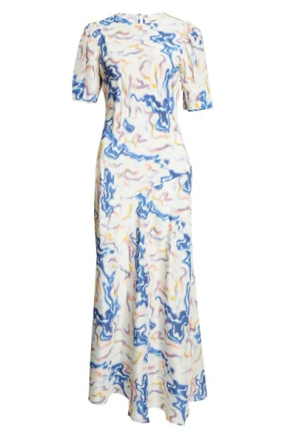 Ulla Johnson Samar Short Sleeve Silk Dress Prism In Multi