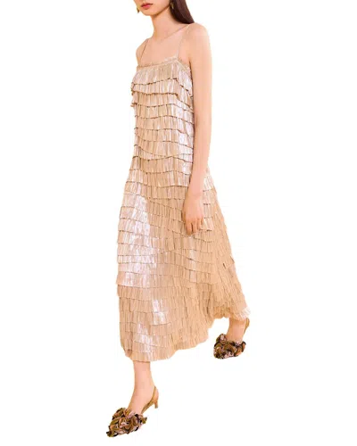 Ulla Johnson Samara Midi Layered Dress In Neutral