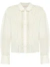 Ulla Johnson Samira Lace Trim Blouse With Pleats And Scalloped Edges