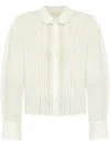 Ulla Johnson Samira Lace Trim Blouse With Pleats And Scalloped Edges In White