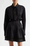Ulla Johnson Samira Boxy Cotton Button-up Shirt In Noir